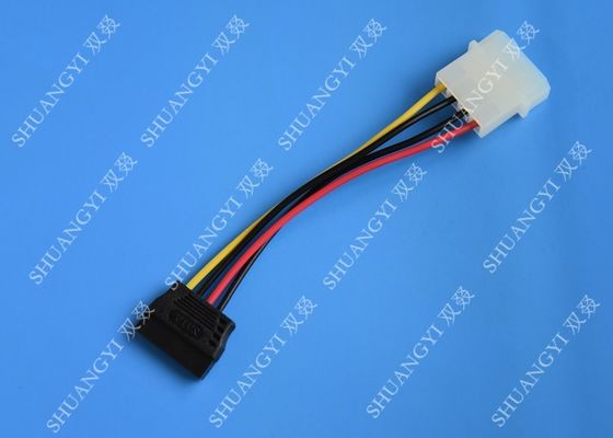 چین Molex 4 Pin To 15 Pin SATA Hard Drive Power Cable Female To Male Length 500mm تامین کننده